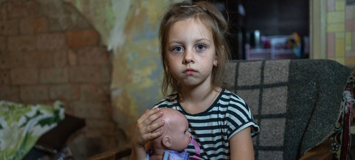 Seven-year-old Milana and her family fled Myrnohrad in Ukraine’s Donetsk region. Seven-year-old Milana and her family fled Myrnohrad in Ukraine’s Donetsk region.