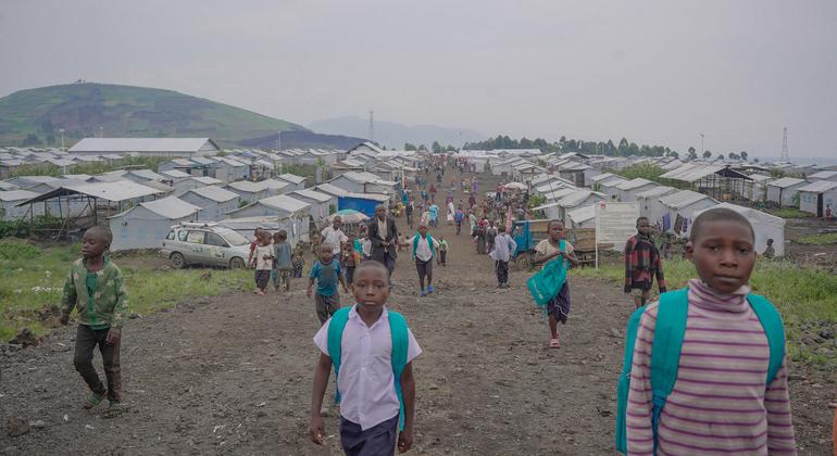 The Kanyaruchinya camp for displaced people in North Kivu.