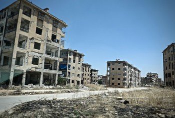 Destroyed buildings in eastern Aleppo city, Syria, where chemical weapons were allegedly used. (file)