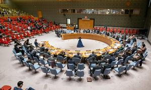 A wide view of the Security Council meeting on non-proliferation and Democratic People’s Republic of Korea.