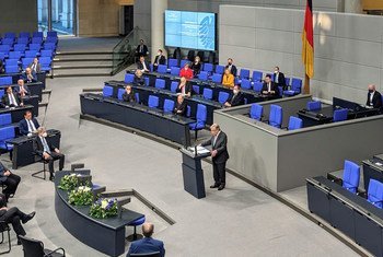 UN Secretary-General António Guterres addresses the Bundestag, the German parliament in Berlin.