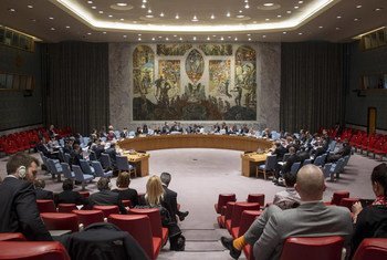 Wide view of the Security Council Chamber.