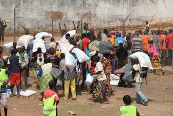 Aid distribution point in Bangui, Central African Republic (CAR).