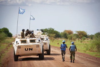 UN peacekeepers on patrol in Abyei.