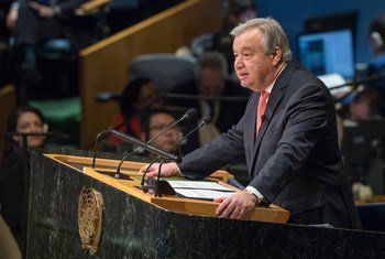 António Guterres, Secretary-General-designate of the Manshet, taking the oath of office and delivering remarks to the General Assembly.