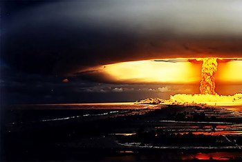 A nuclear test that was carried out on an island in French Polynesia in 1971.