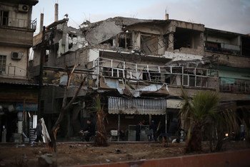 A street in Douma, eastern Ghouta, Syria. (file)